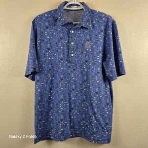 Criquet Men’s‎ Ridglea Golf & Cocktail Print Performance Polo – Size M